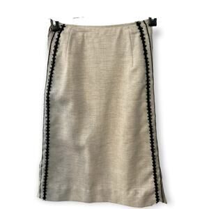 Vintage Embroidered Skirt Side Zipper Fully Lined Sz 8 EUC